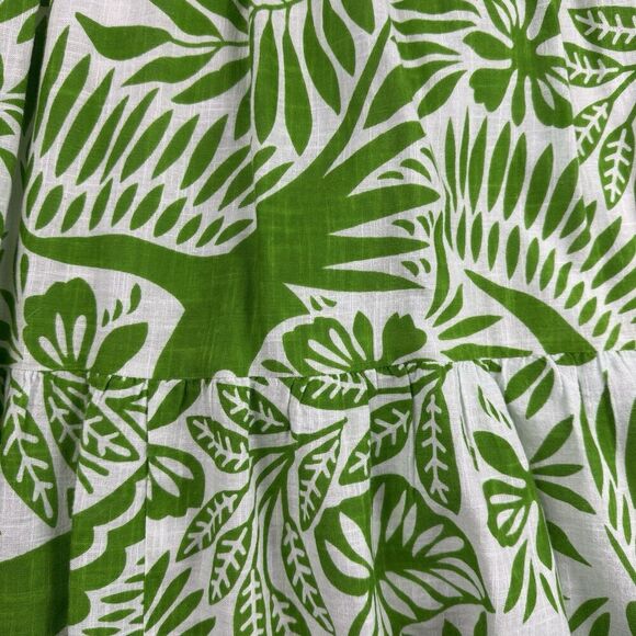 Uncle Frank 100% Cotton Birds of Paradise Beachy Tiered Midi Dress, Sz. L-XL - Picture 6 of 15